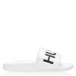 Image of Hugo Boss Time Out Slides White/Black Size 10 Men