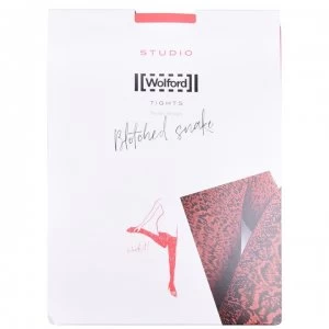 Image of Wolford Wolford Snake Tights - Red Rust/Black