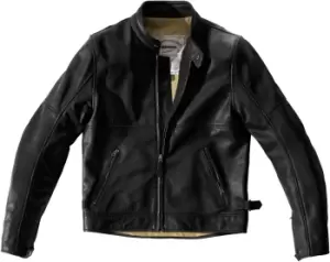 Image of Spidi Rock Motorcycle Leather Jacket, black, Size 52, black, Size 52