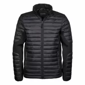 Image of Teejays Mens Padded Full Zip Crossover Jacket (M) (Black)