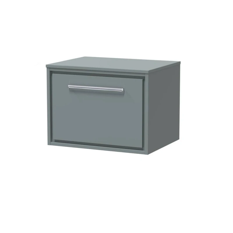 Image of Balterley 600mm Wall Hung Single Drawer Vanity with Worktop - Coastal Grey Grey Unisex