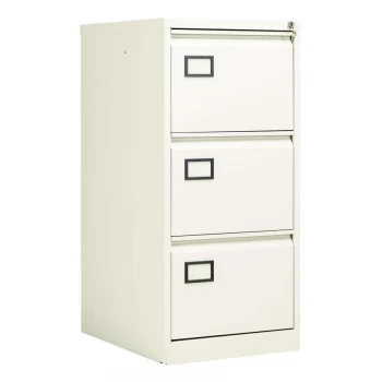 Image of Bisley 3 Drawer Contract Steel Filing Cabinet - Chalk