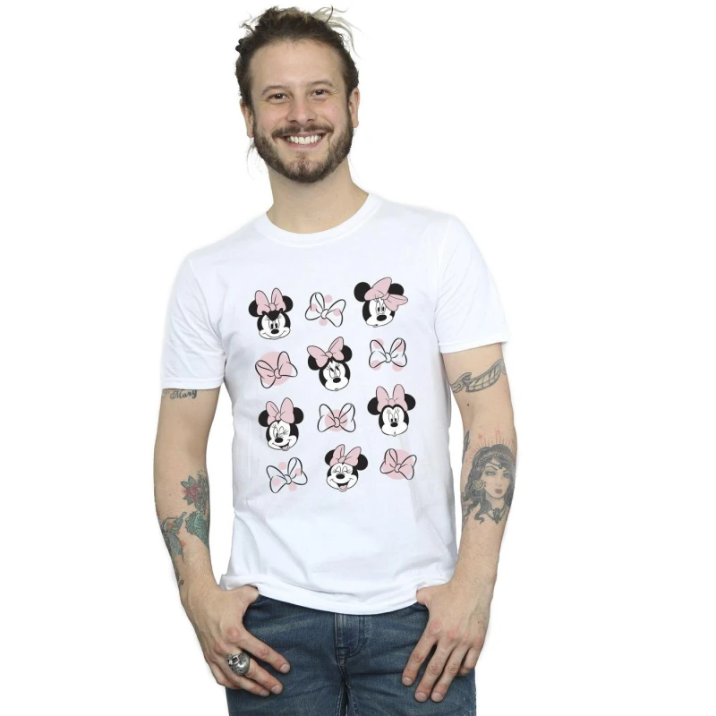 Image of Disney Men Minnie Mouse Multiple T-Shirt in White Size: Small White S Male 5063153641754