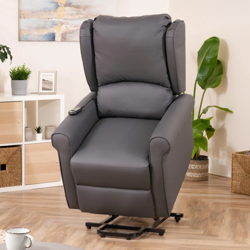 Image of Artemis Home Corcoran Electric Riser Recliner with Massage & Heat in Grey Grey Unisex