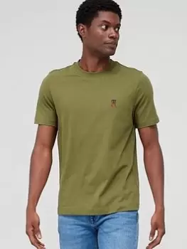 Image of Tommy Hilfiger Embroidered Small Logo T-Shirt - Green, Size L, Men