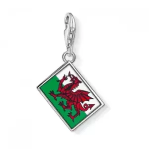 Image of Thomas Sabo Charm Club Sterling Silver Flag Wales Charm 1083-007-6
