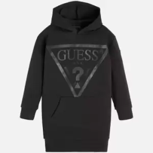 Image of Guess Girls Logo-Printed Cotton-Blend Hooded Dress - 10 Years