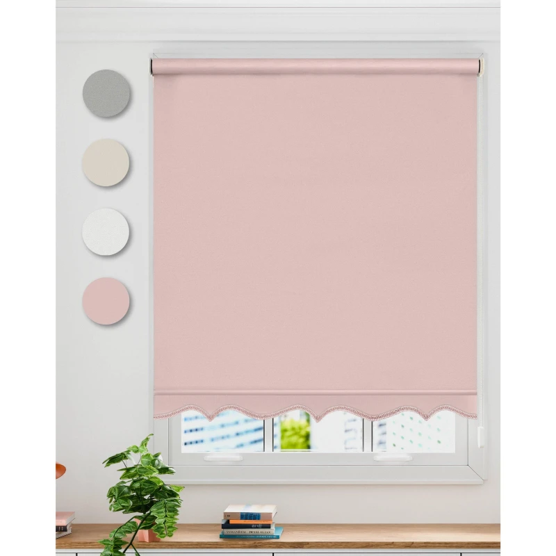Image of Emma Barclay Scalloped Roller Blind Blush Pink unisex 180cm