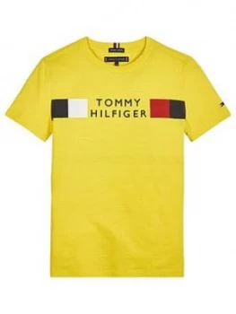 Image of Tommy Hilfiger Boys Short Sleeve Global Stripe T-Shirt - Yellow