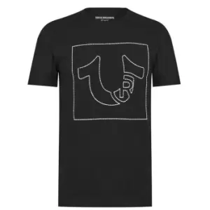Image of True Religion Stitch Logo T-Shirt - Black