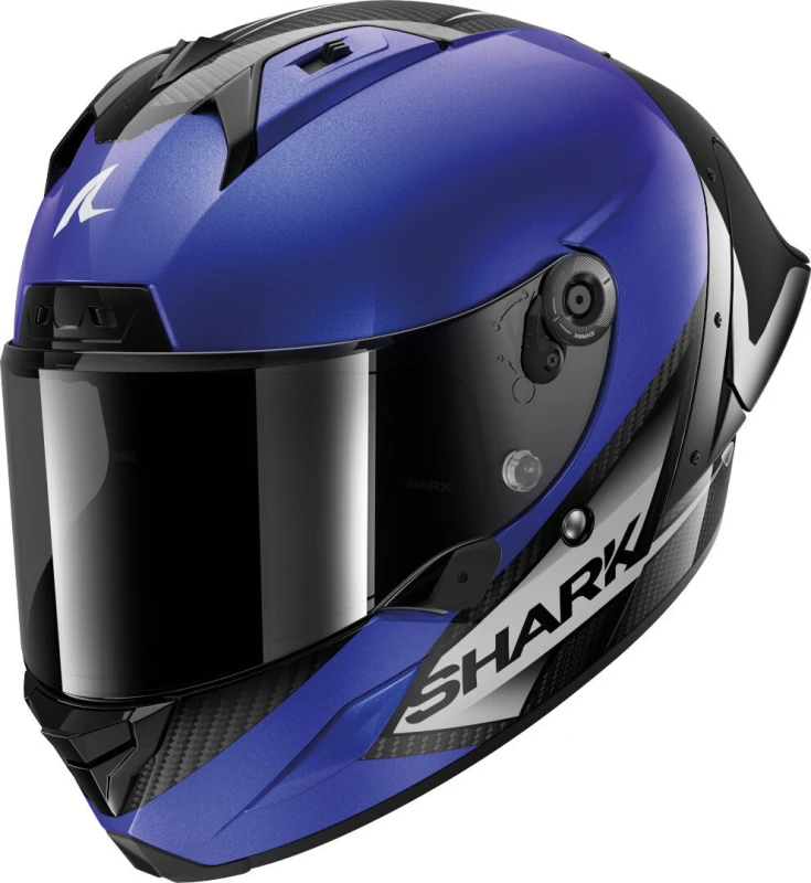 Image of Shark Aeron-GP Blank SP DBA Carbon Blue Anthracite Glossy Full Face Helmet Size M