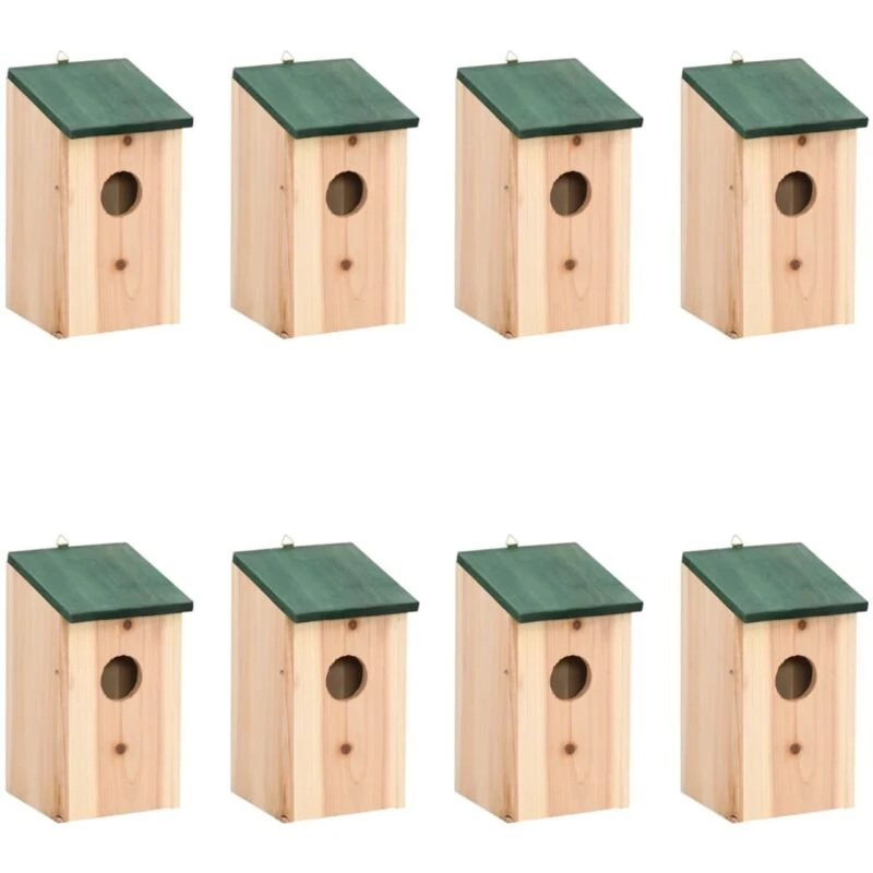 Image of VIDAXL Bird Houses 8 pcs Wood 12x12x22cm Vidaxl 276006