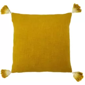 Image of Furn. - Eden Slub Cotton Cushion Ochre - Ochre