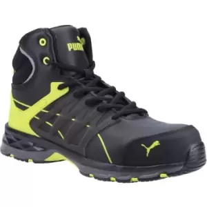 Image of Puma Safety Mens Velocity 2.0 Mid Leather Safety Boots (8 UK) (Yellow/Black) - Yellow/Black