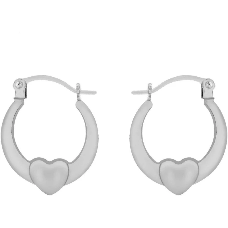 Image of Be You Sterling Silver Mini Heart Hoops Silver female One Size