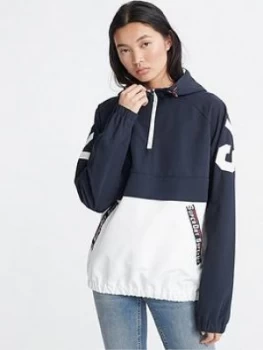 Image of Superdry Colour Block Overhead Jacket - Dark Blue, Size 6, Women