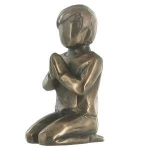 Image of Praying Boy Cold Cast Bronze Sculpture 7cm