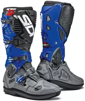 Image of Sidi Crossfire 3 SRS Motocross Boots Black Grey Blue