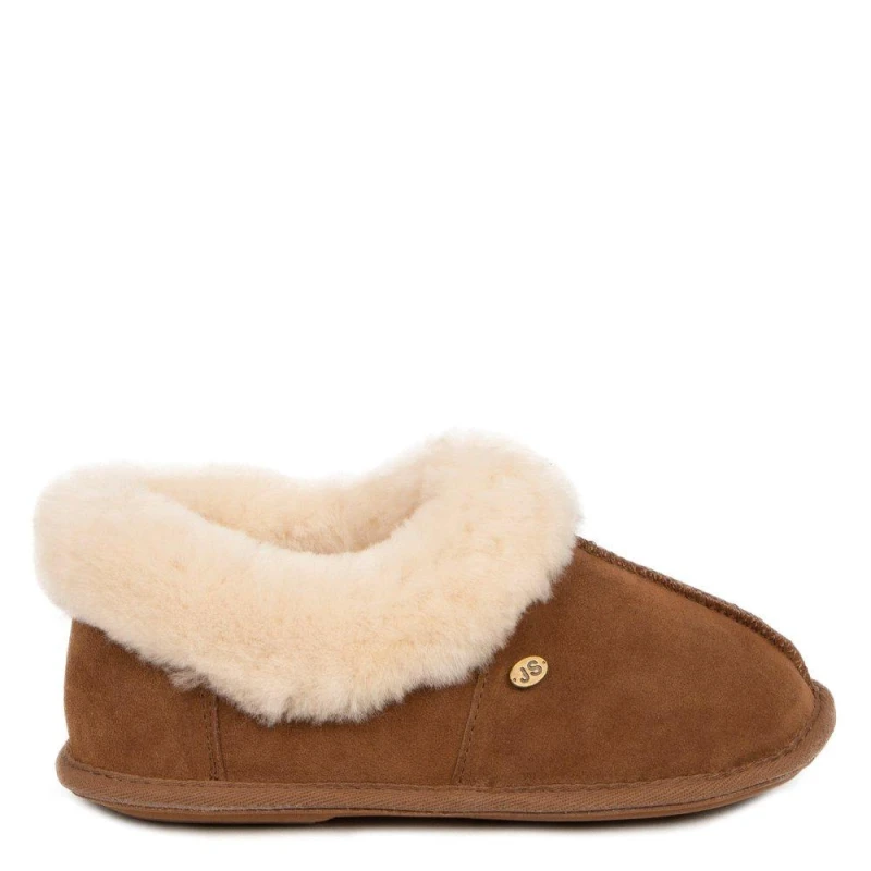 Image of Just Sheepskin Classic Low Boot Slippers Chestnut female 5 (38)