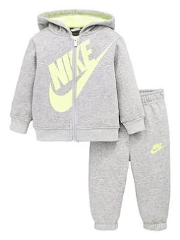 Image of Boys, Nike Infant Boy Sueded Fleece Futura Jogger Set - Grey, Size 18 Months
