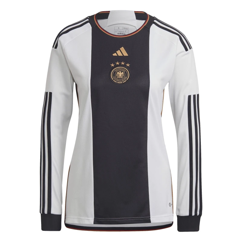 Image of adidas Germany Home Long Sleeve Shirt 2022 Womens - White White 2XS