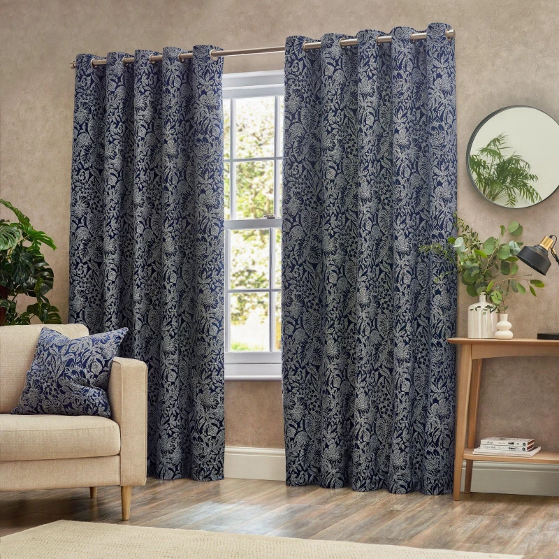 Image of Bali Eyelet Curtains Midnight, Midnight / 229 x 229cm