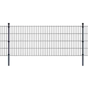 Image of 2D Garden Fence Panels & Posts 2008x1030 mm 4m Grey vidaXL - Grey