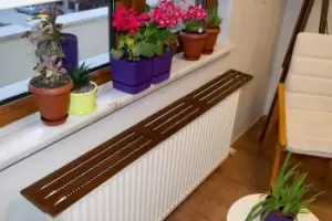 Image of Etarad Handmade Solid Wood Radiator Cover Shelf (35cm)