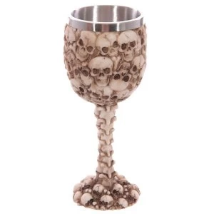Image of Decorative Gothic Multi Skulls and Spine Goblet