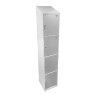 Image of Four Tier Hero Metal Locker, Light Grey Doors, 1950 x 300 x 450