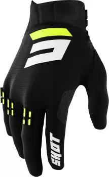 Image of Shot Aerolite Gradient Motocross Gloves, black-white-yellow, Size L, black-white-yellow, Size L