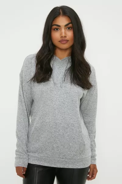 Image of Oversized Brushed Front Pocket Hoodie