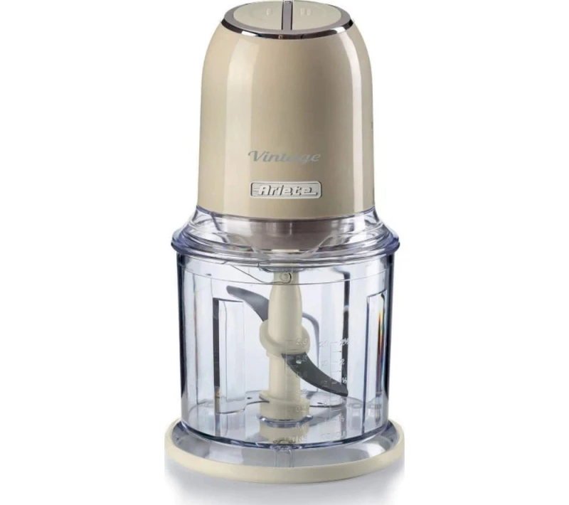 Image of Ariete 438/03 Vintage Mini Chopper, 400W, 600ml Graduated Beaker, 2 Speeds, Stainless Steel Blades, Cream - Ariete 00C043803AR0