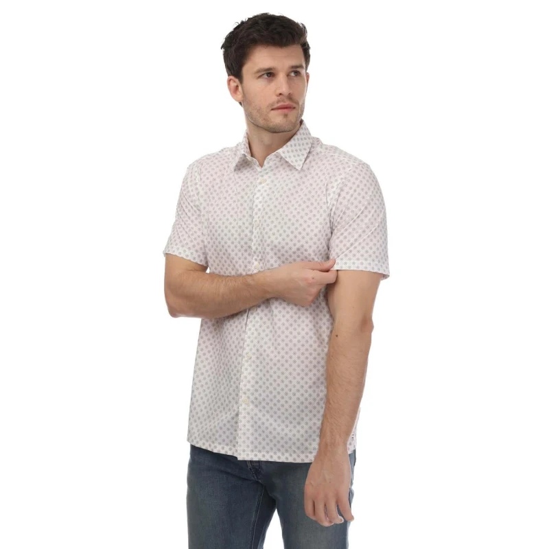 Image of Ted Baker Forter Short Sleeve Geo Print Shirt - White White M