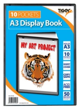 Image of Tiger A3 Presentation Display Book Black 10 Pocket