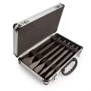 Image of Makita - D-16368 SDS+ Chisel Set in Silver Aluminium Case (5 Piece) D-16368