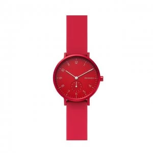 Image of Skagen Red 'Aaren' Classical Watch - SKW2765