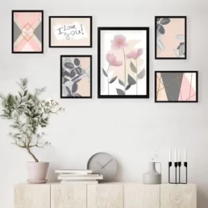 Image of SET_023 Multicolor Decorative Framed Painting (6 Pieces)