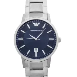 Image of Renato Mens Three-Hand Date Stainless Steel Watch 43MM