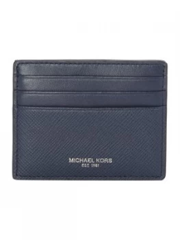 Image of Michael Kors Harrison Saffiano Leather Card Holder Blue