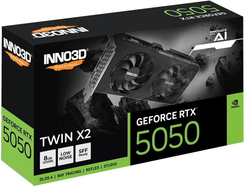 Image of Inno3d INNO3D GeForce RTX 5050 TWIN X2 NVIDIA 8GB GDDR6 N50502-08D6-174071N