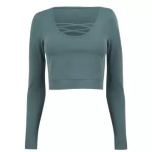 Image of Lorna Jane Inbetween Seasons Long Sleeve Active Top - Green
