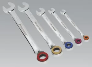 Image of Sealey AK63905 Reversible Combination Ratchet Spanner Magnetic Stop Ring Metric