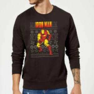 Image of Marvel Avengers Classic Iron Man Christmas Sweatshirt - Black