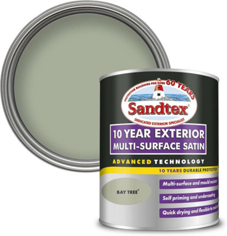 Image of SANDTEX Sandtex - 10 Year Exterior Multi Surface Satin - Bay Tree - 750ml 5100988