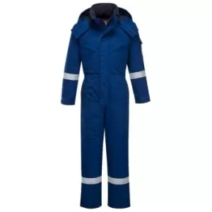 Image of Biz Flame Mens Flame Resistant Antistatic Winter Overall Royal Blue Large 32"