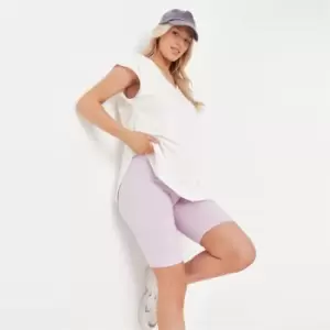 Image of Missguided New Gen Mama Emb Cycling Short - Purple