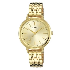 Image of Lorus RG204QX9 Ladies Light Gold Bracelet Watch Featuring a Soft Champagne Dial