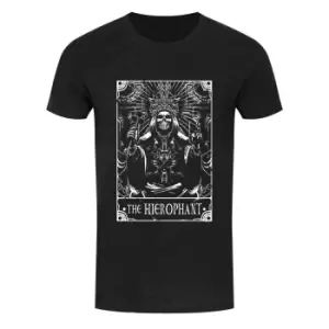 Image of Deadly Tarot Mens The Hierophant Heather T-Shirt (S) (Black/White)