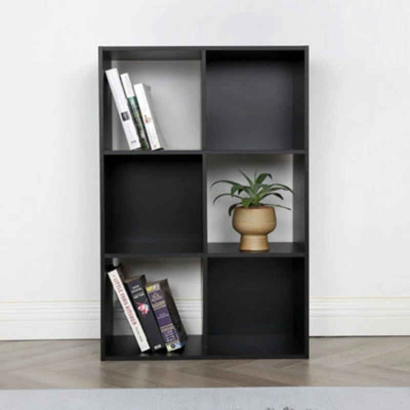 Image of Jane - 3X2 Bookcase - Cube Storage Boxes (Black)